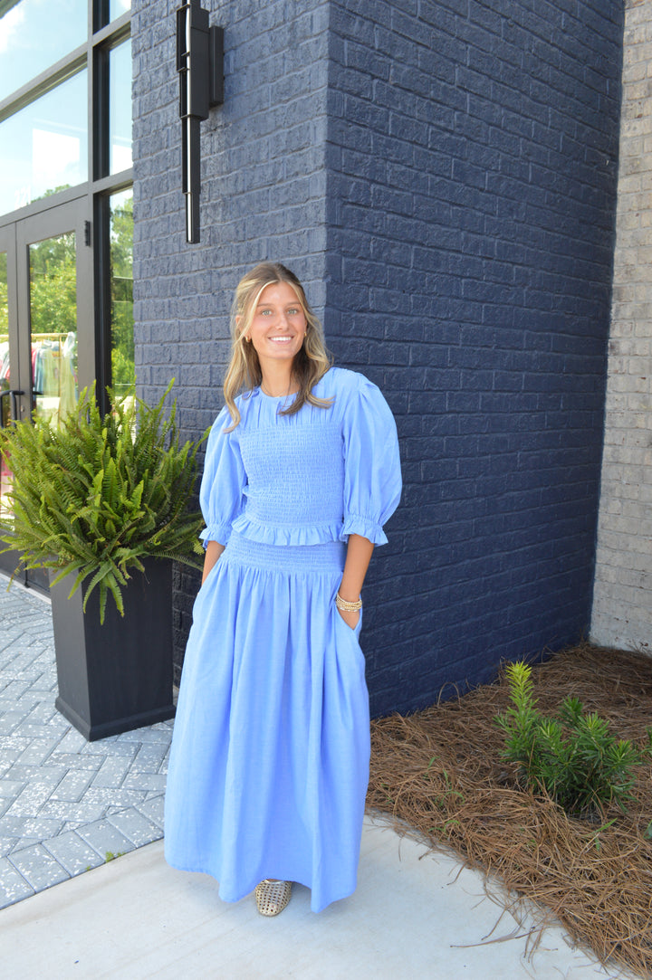 Royal Blue Skirt Set