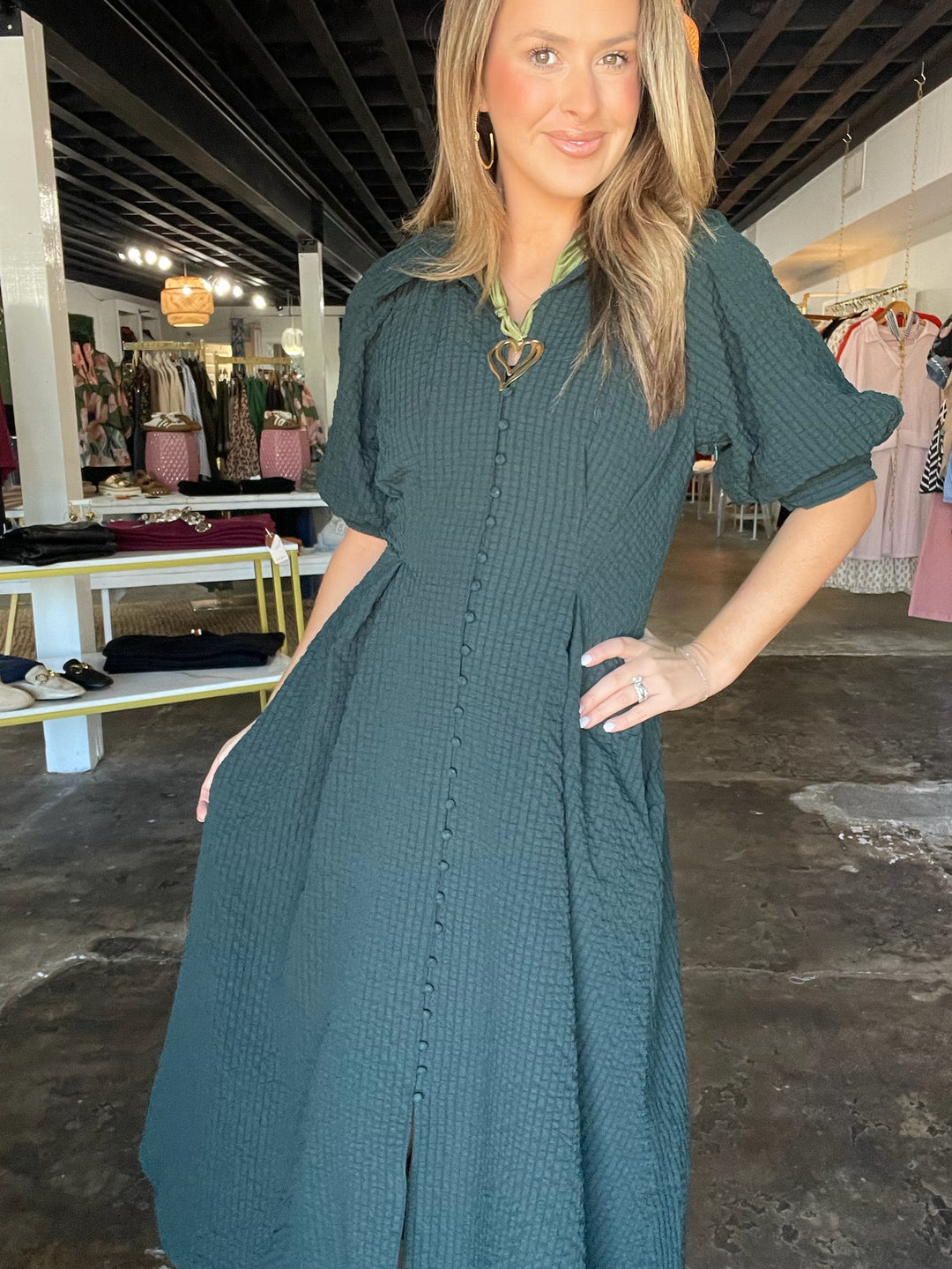 Dark Green Midi Dress