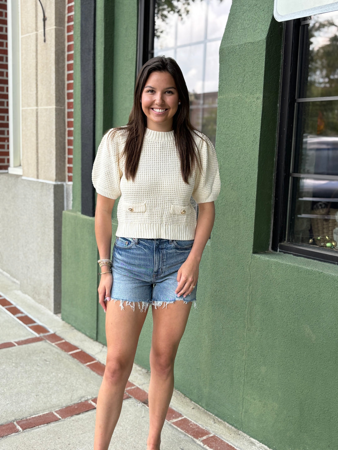 Cream Button Sweater