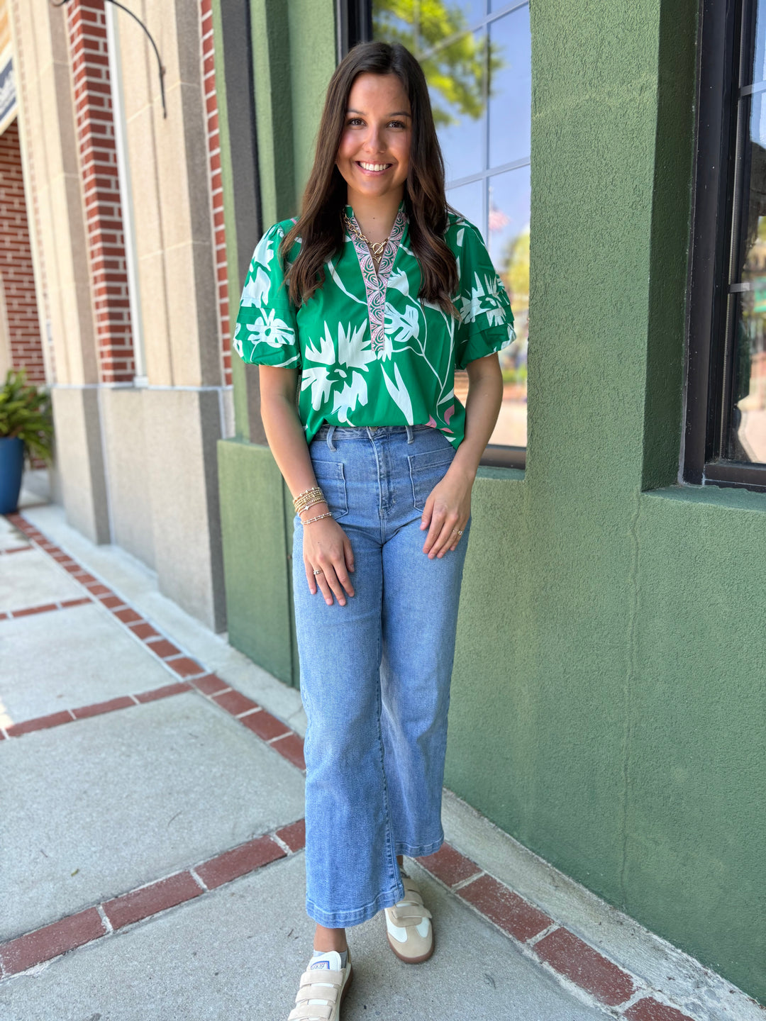 Mint Florals Ada Top