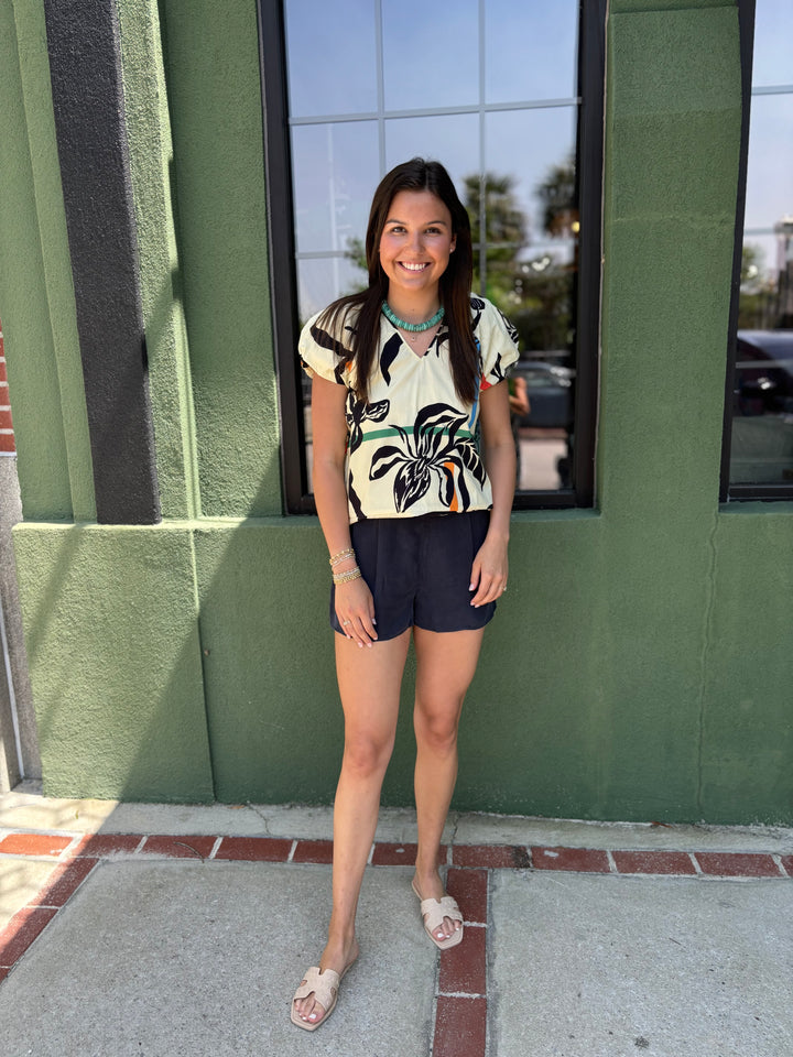 Ada Blouse in Floral Stripes