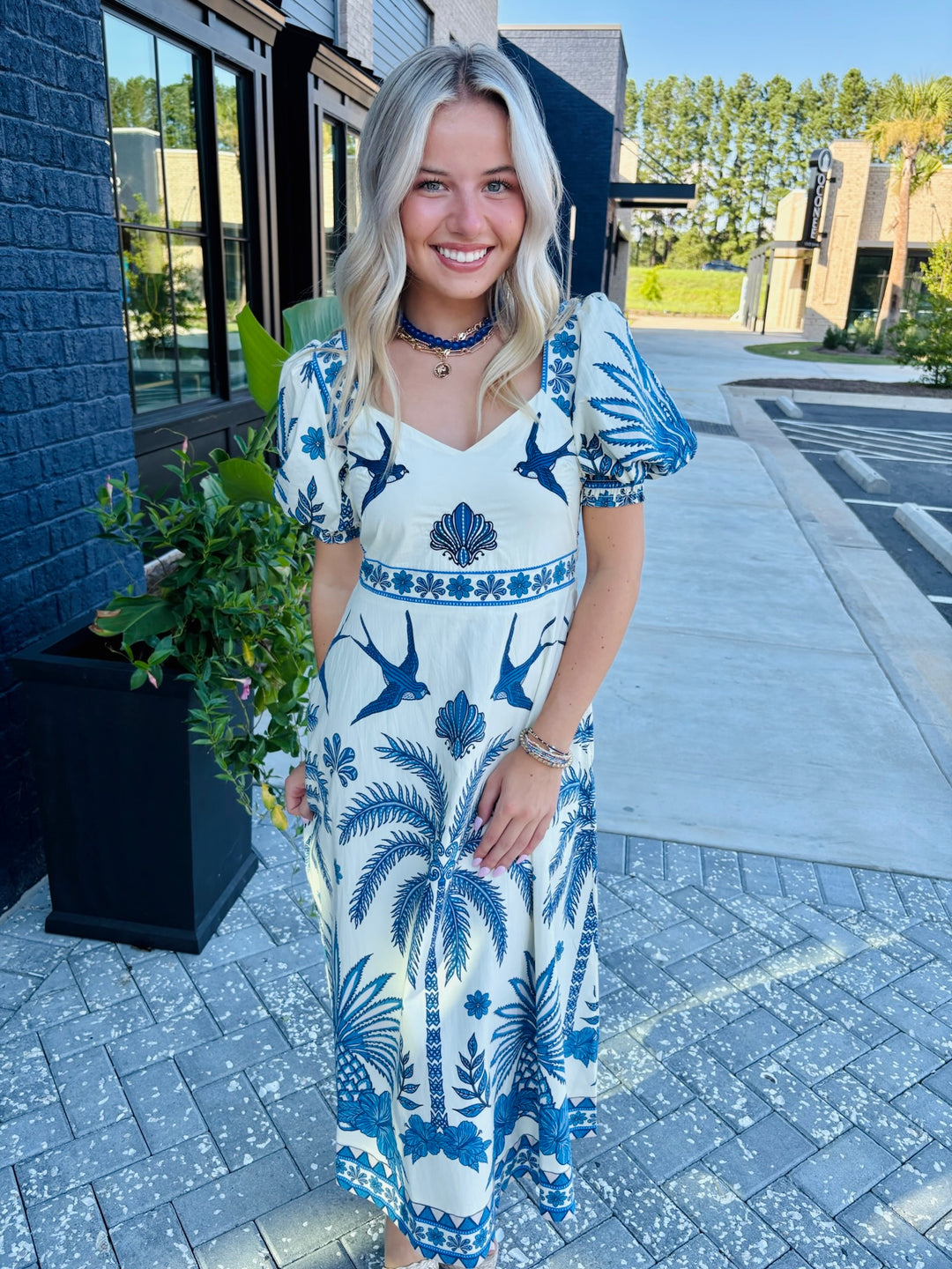 Blue Bird Midi Dress