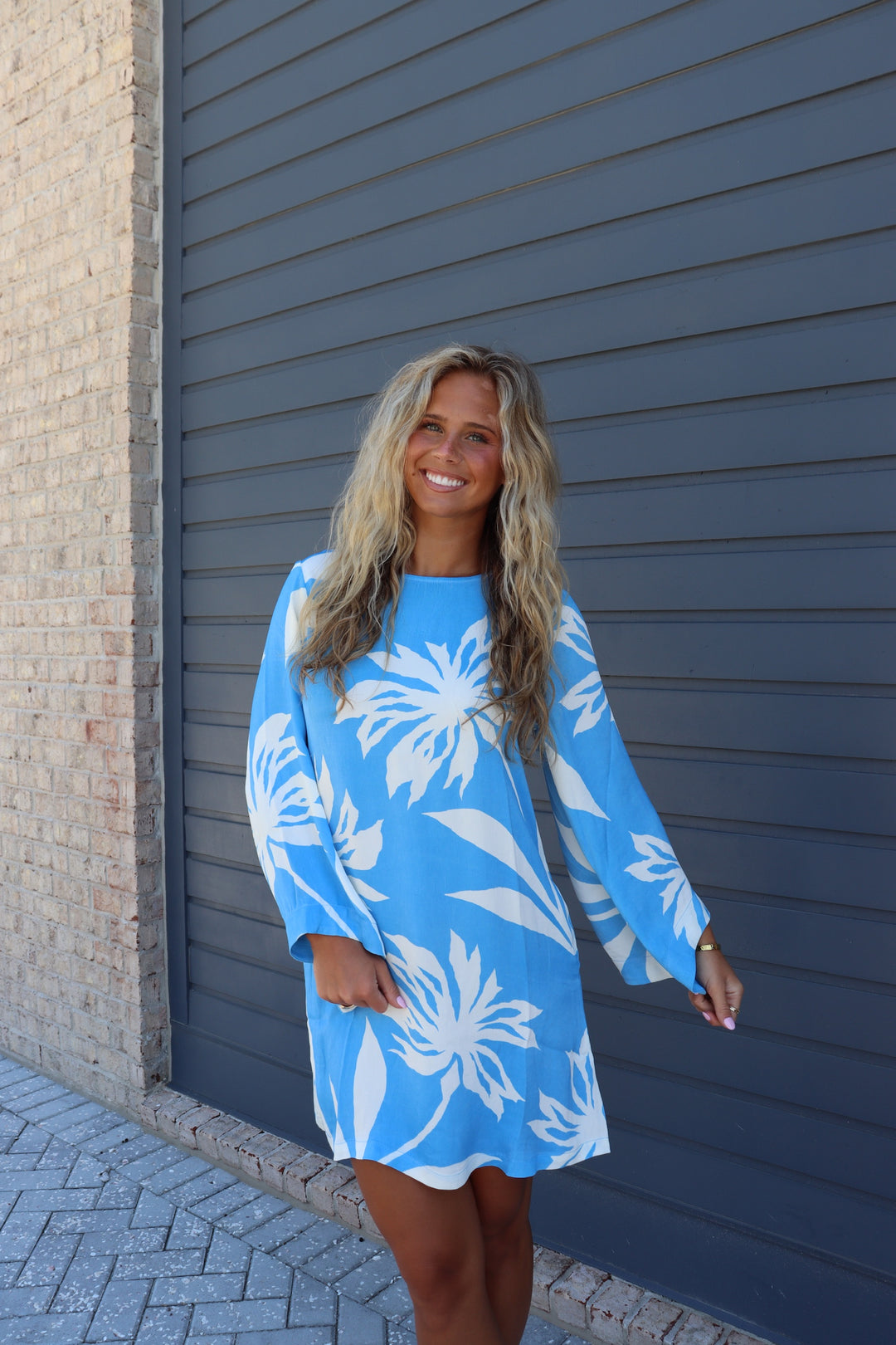 Leonie Mini Dress in Dana Sky