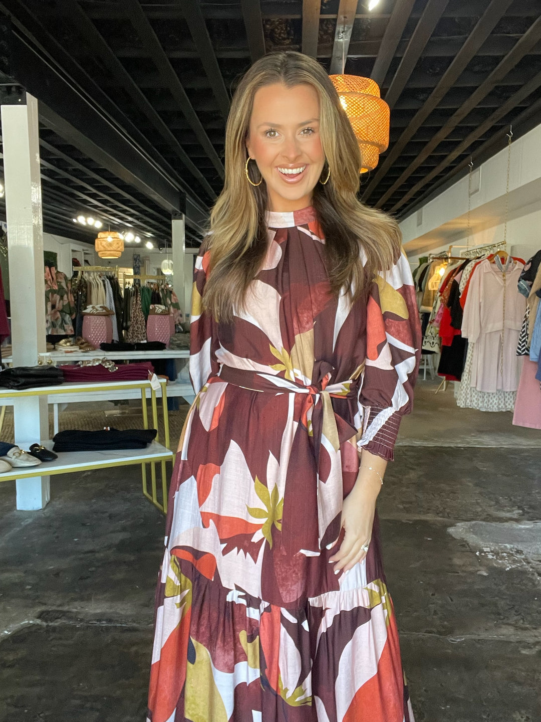 Harvest Rhythm Pleated Maxi Dress