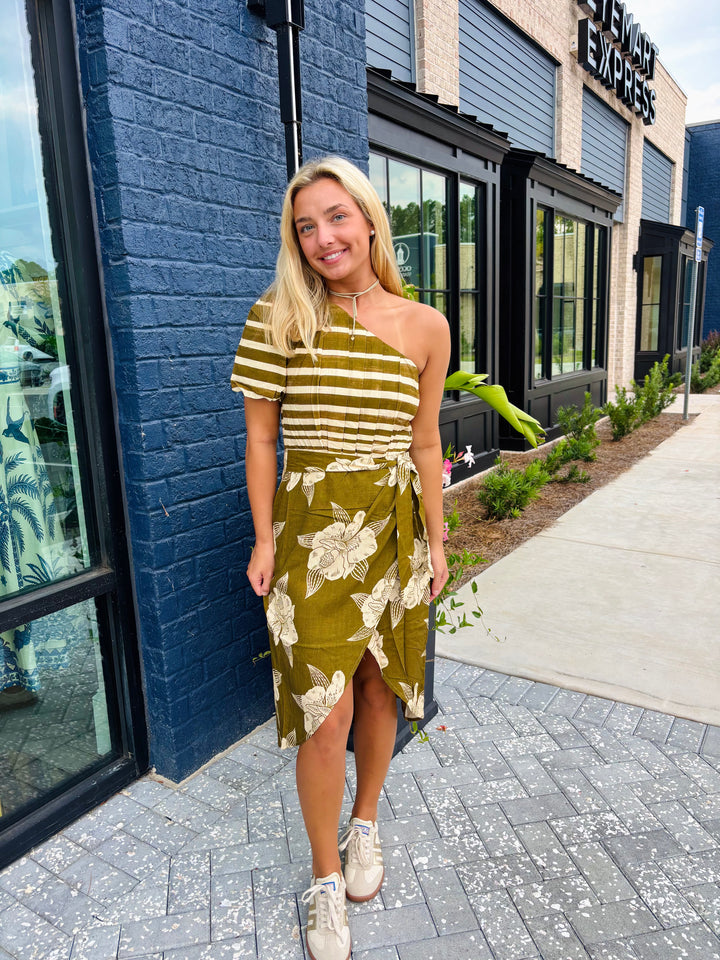 Jungle Trails One Shoulder Dress