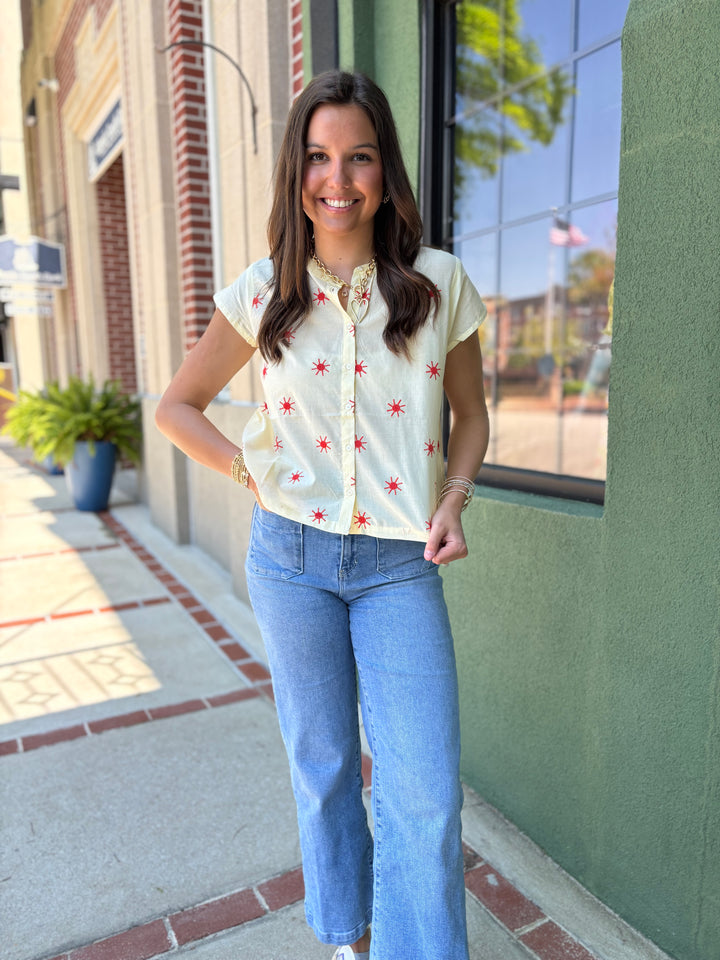 Orange Floral Top
