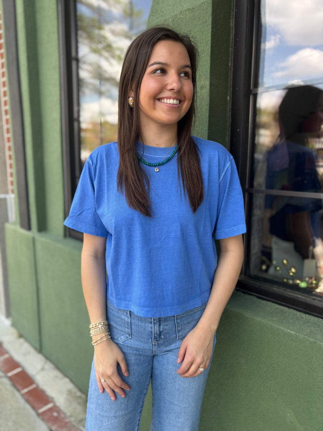Blue Crop Tee