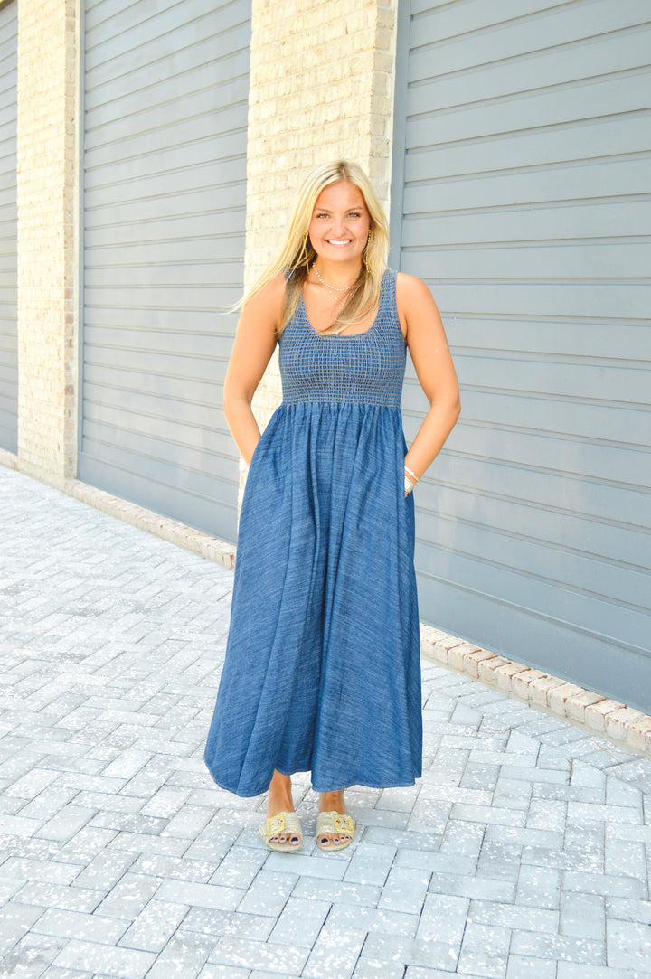 Denim Tank Maxi Dress