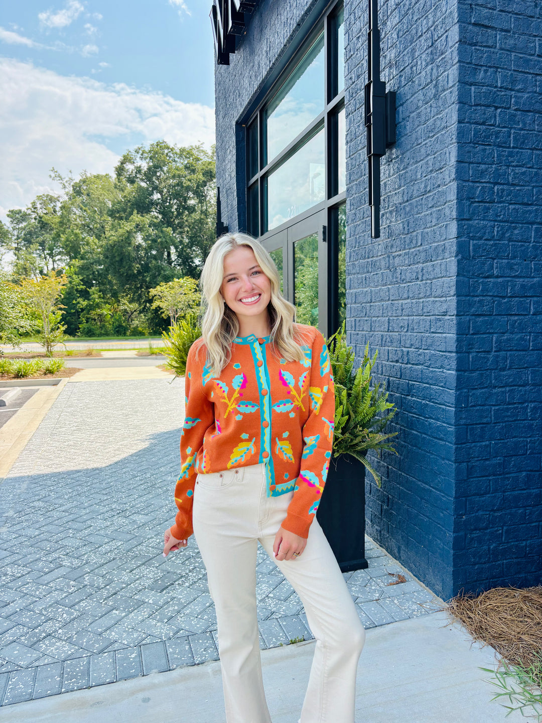 Vibrant Button-Down Sweater