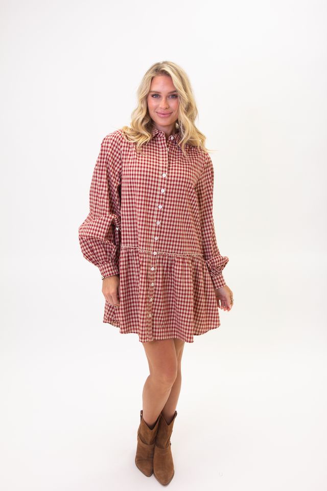 The Red Plaid Flannel Dress