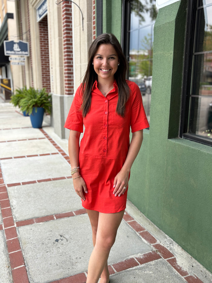 Coral Mini Dress