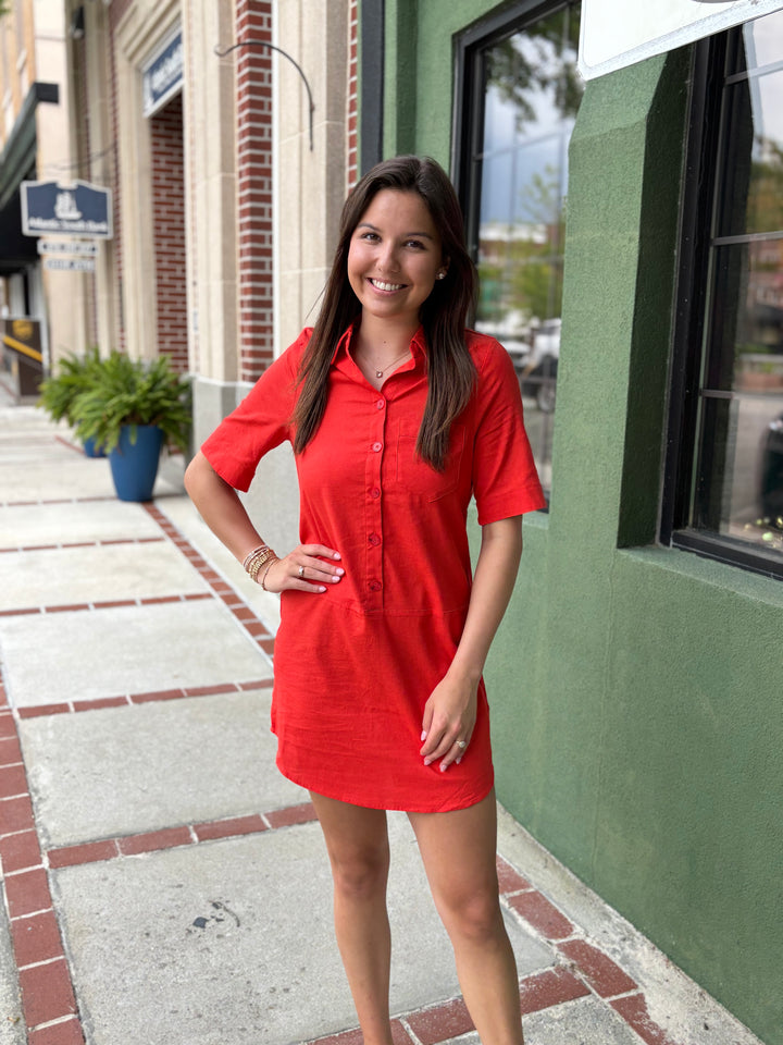 Coral Mini Dress