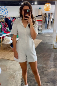 Grey Knit Romper