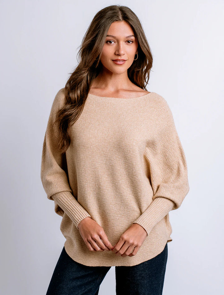 Ryu Sweater Top in Light Camel