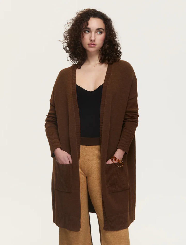 Gwyneth Long Cardigan in Espresso