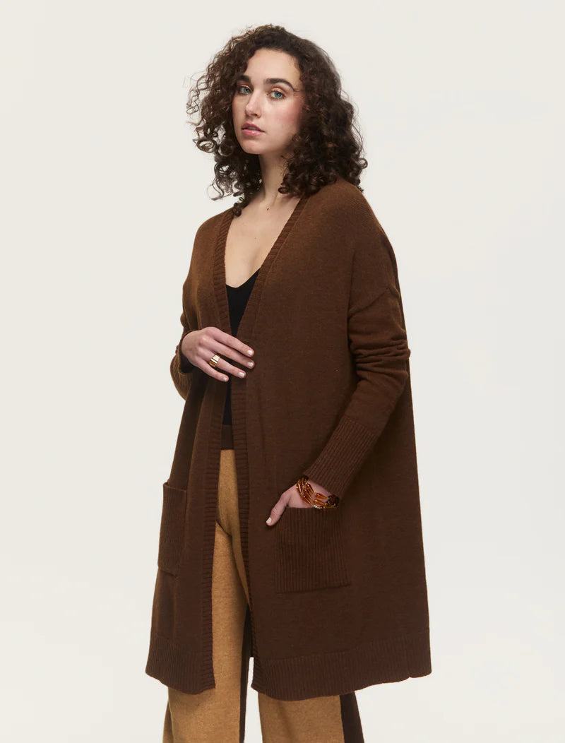 Gwyneth Long Cardigan in Espresso