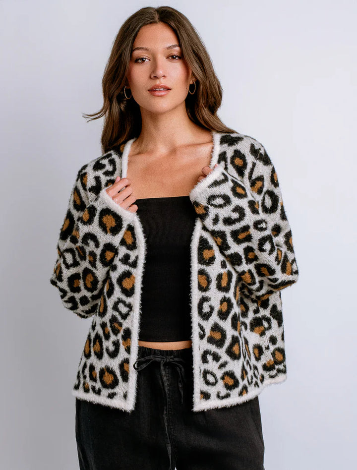 Cheetah Print Fuzzy Cardigan