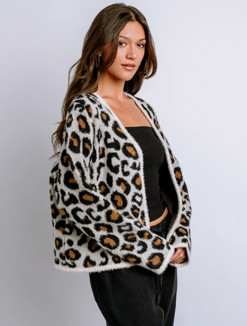 Cheetah Print Fuzzy Cardigan