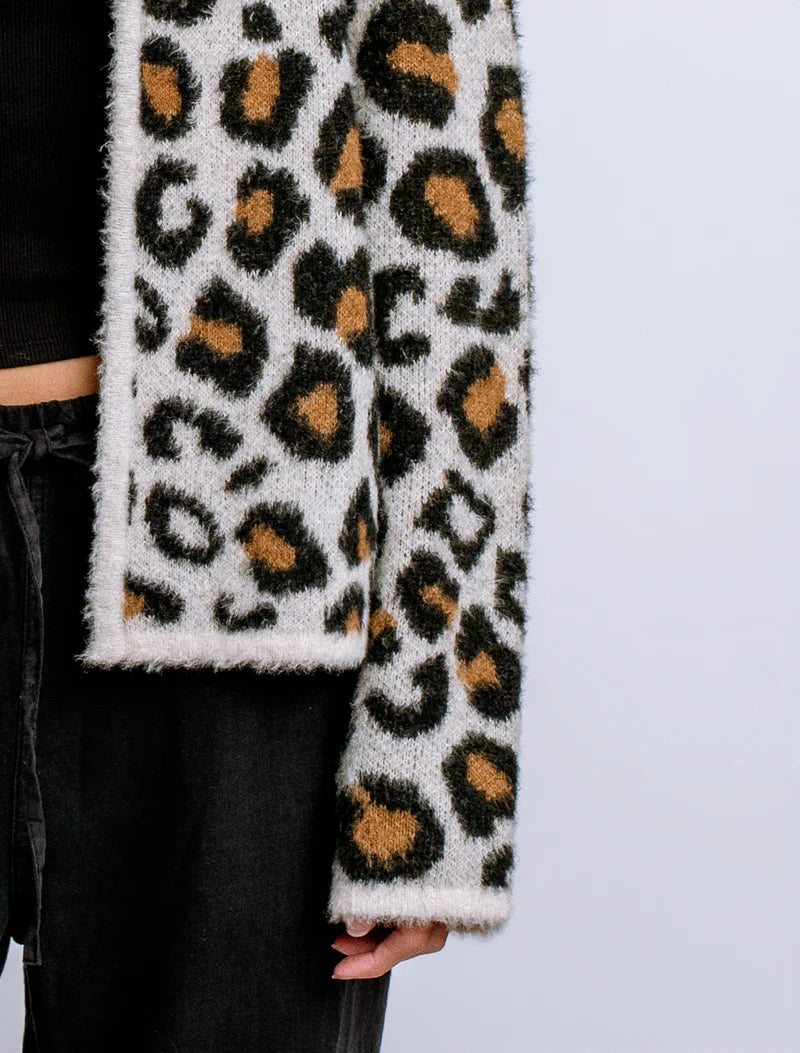 Cheetah Print Fuzzy Cardigan