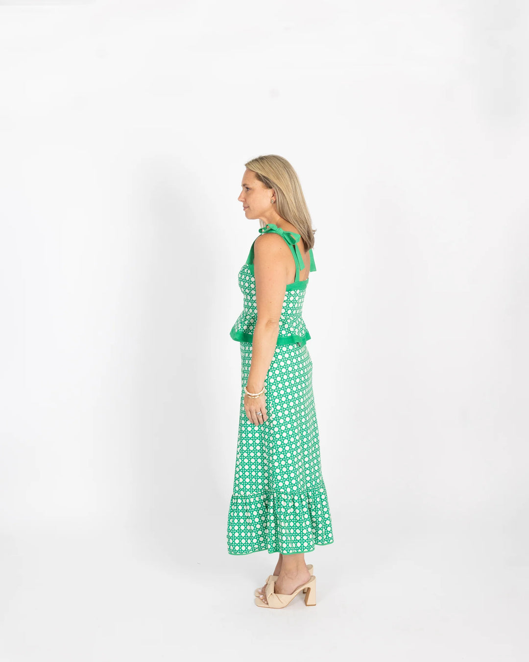 Green Cane Tie Sleeve Addie Top