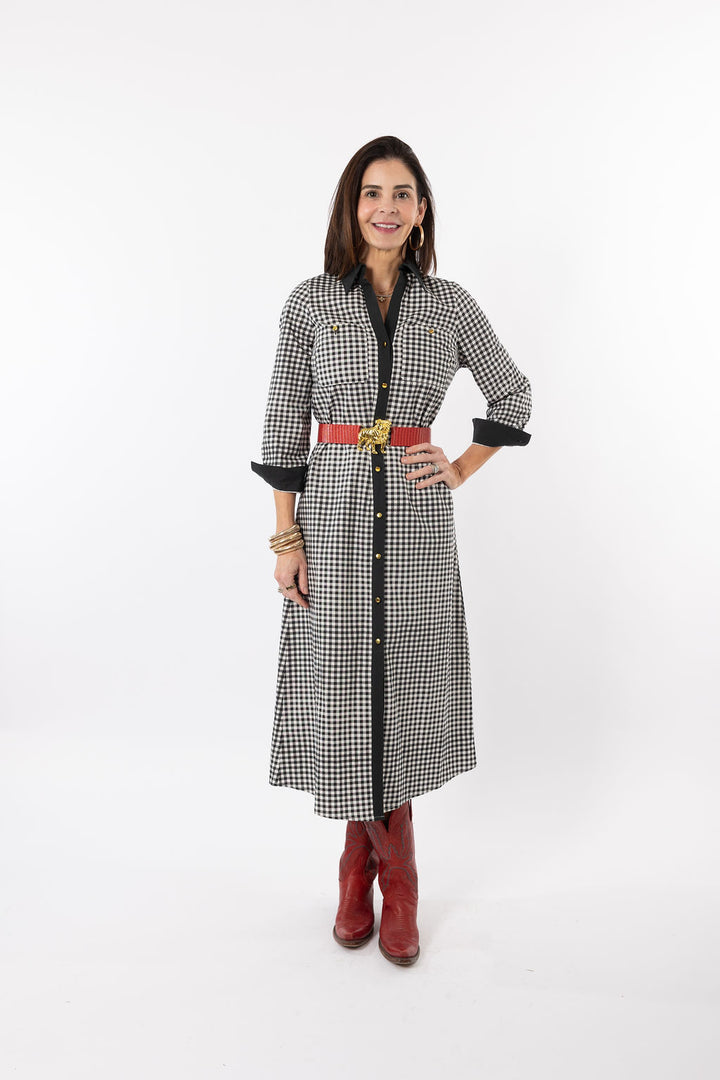 Harper Dress in Black Gingham