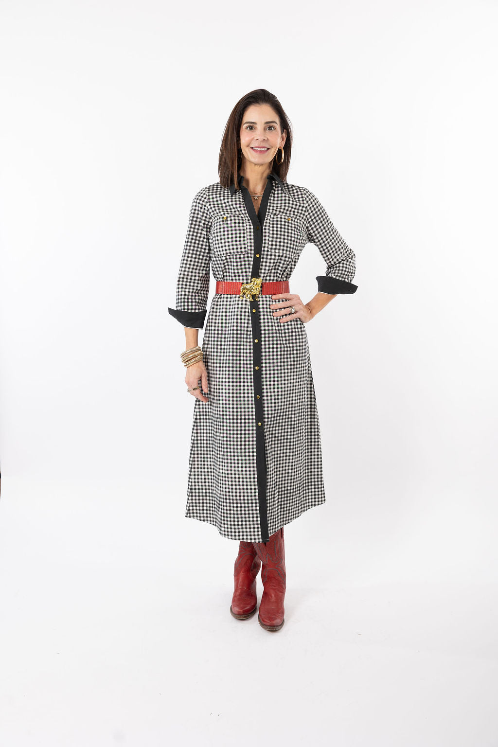 Harper Dress in Black Gingham