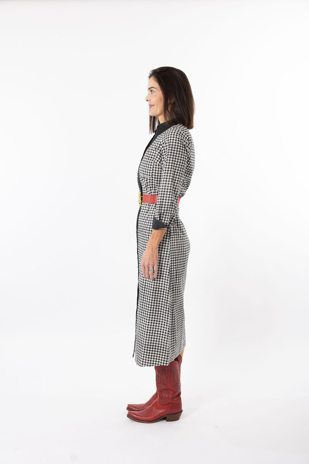 Harper Dress in Black Gingham