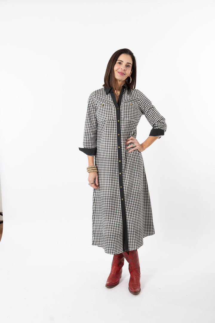 Harper Dress in Black Gingham