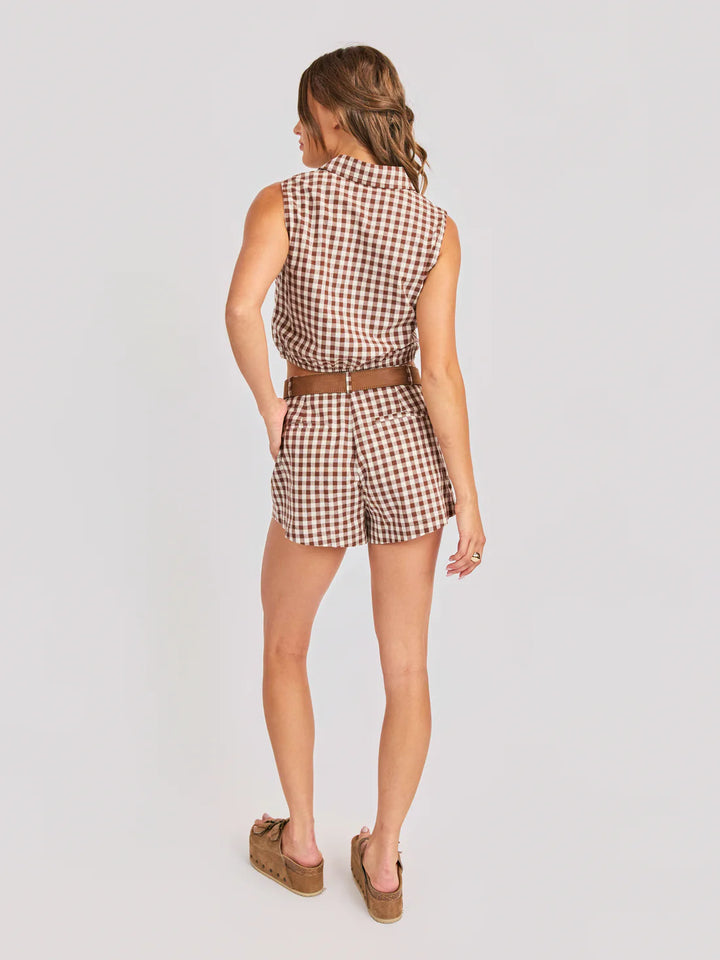 Mustang Gingham Shorts Set