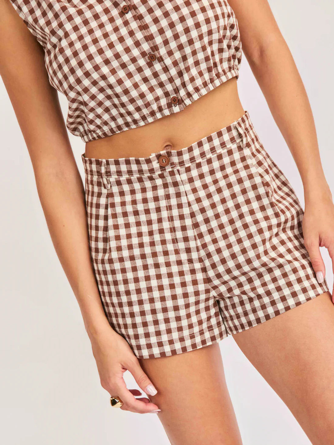 Mustang Gingham Shorts Set