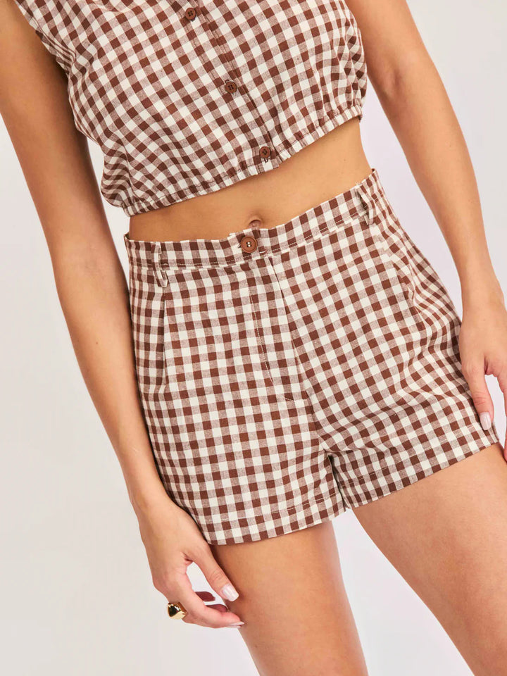 Mustang Gingham Shorts Set
