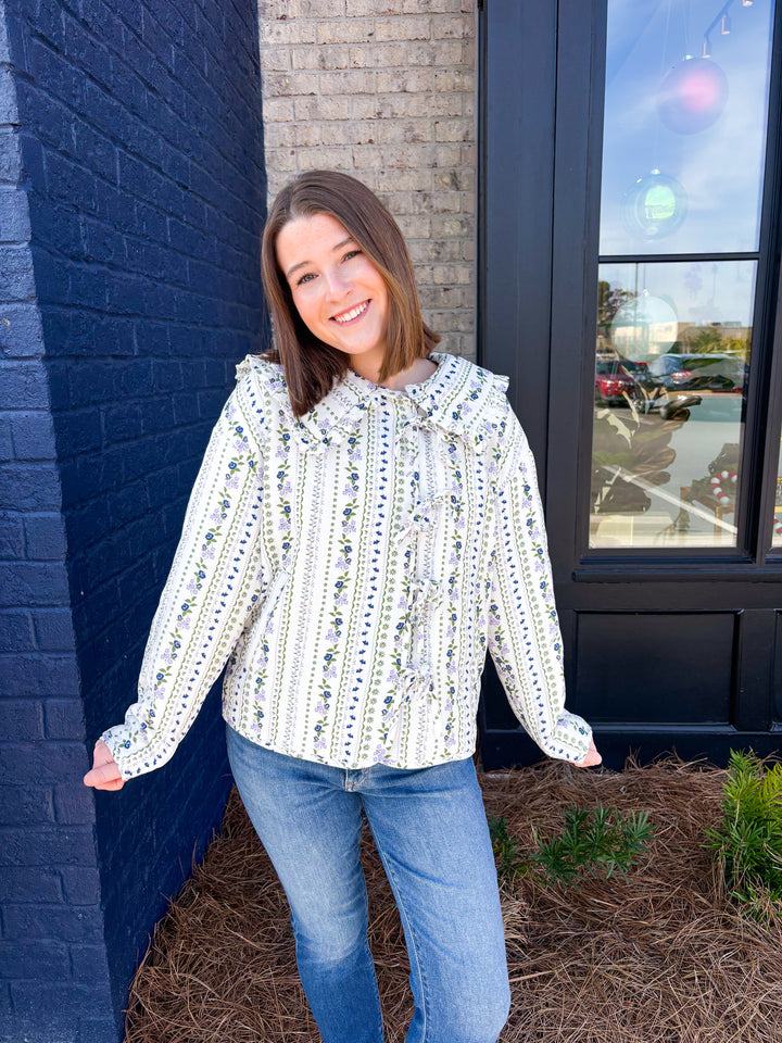 French Floral Quilted Jacket