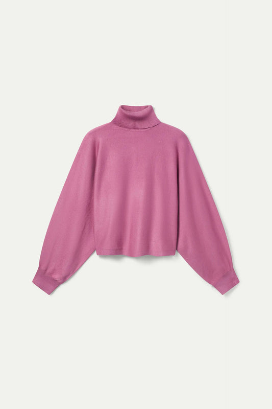 Mauve Pink Turtle Neck Sweater