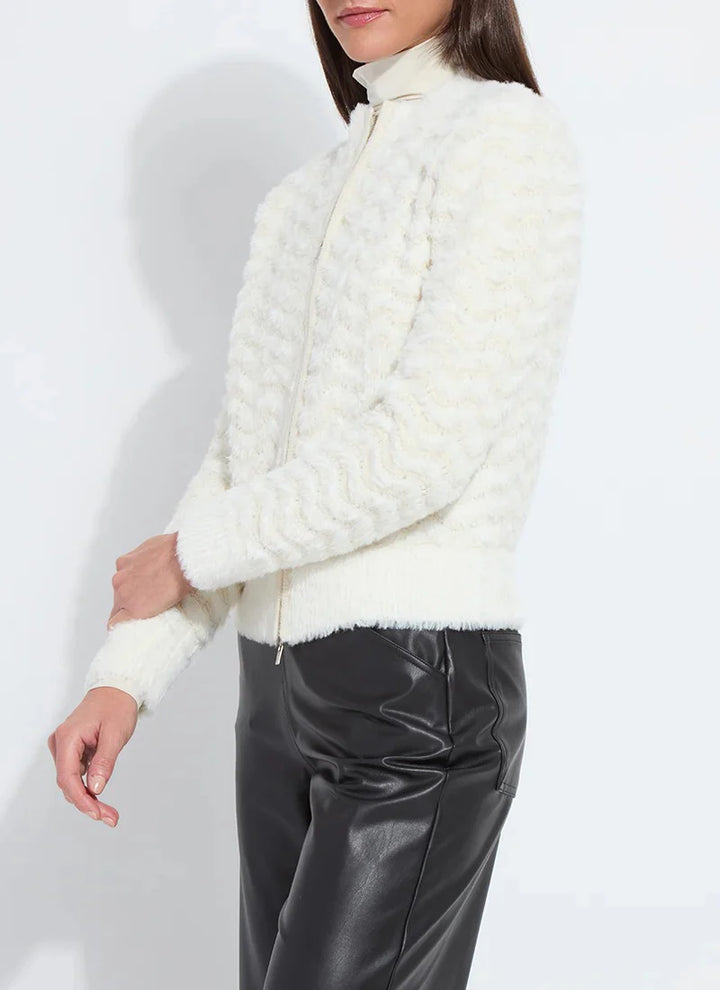 Faux Fur Knit Bomber Jacket