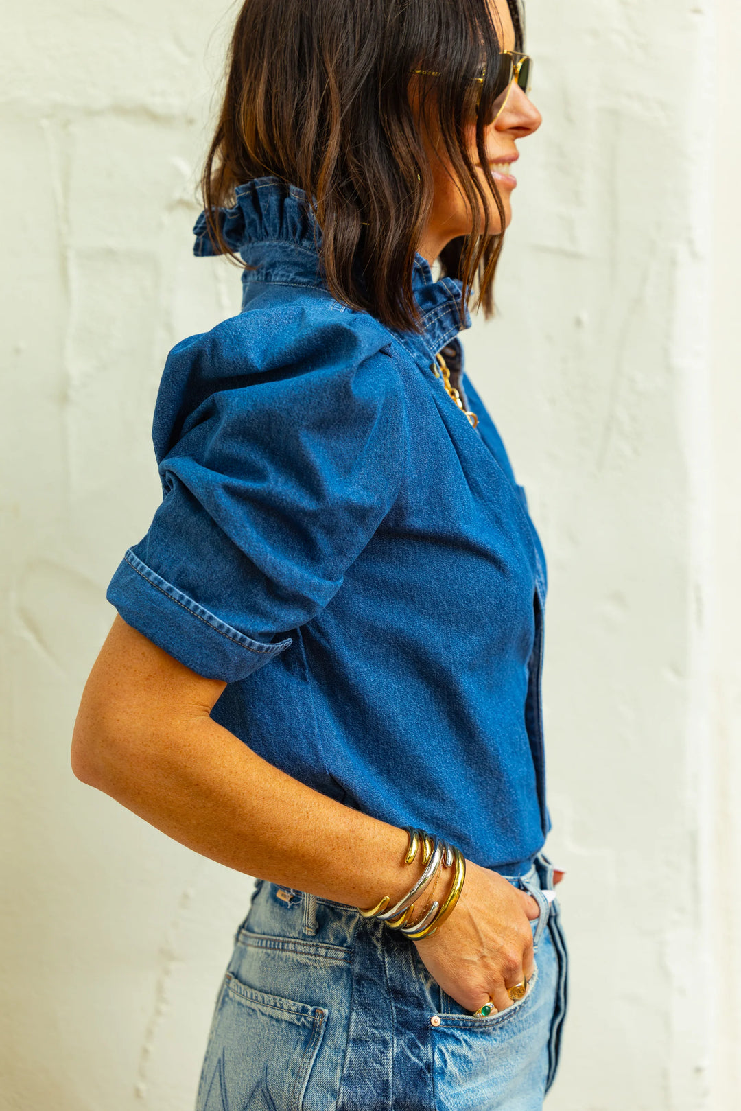 Bontina Top in Denim