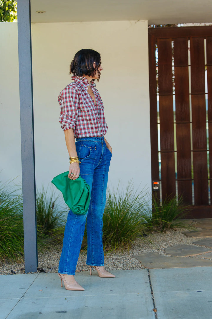 Quarantina Top -Red Plaid