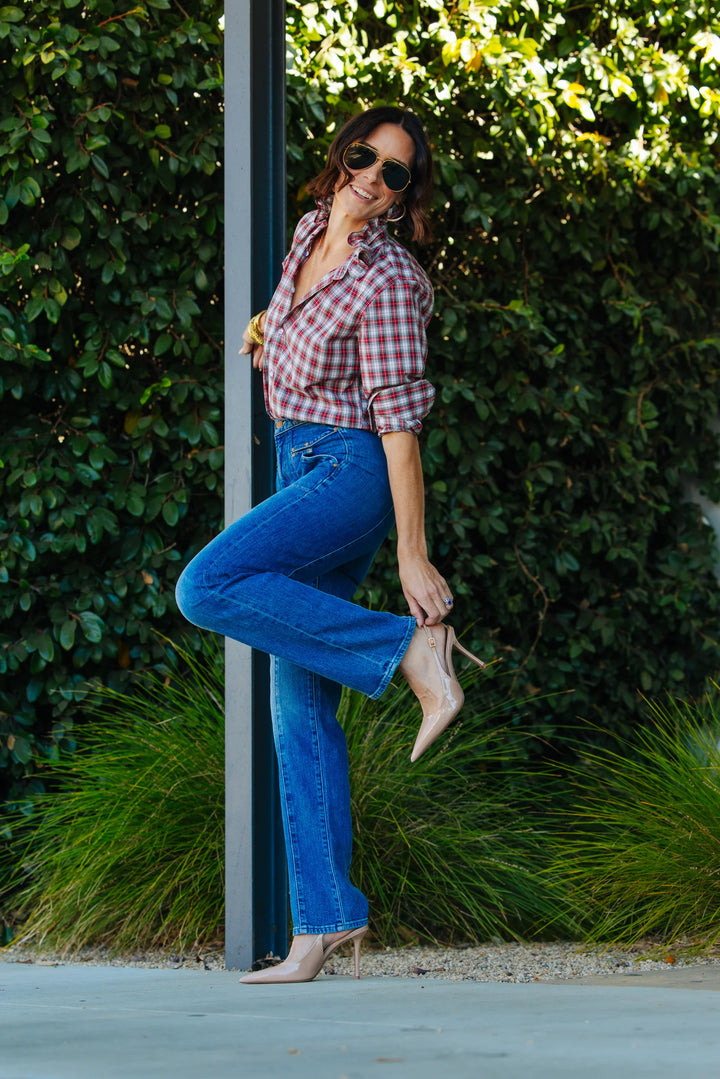 Quarantina Top -Red Plaid