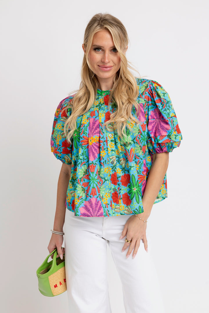 Pleat Detail Tropical Top