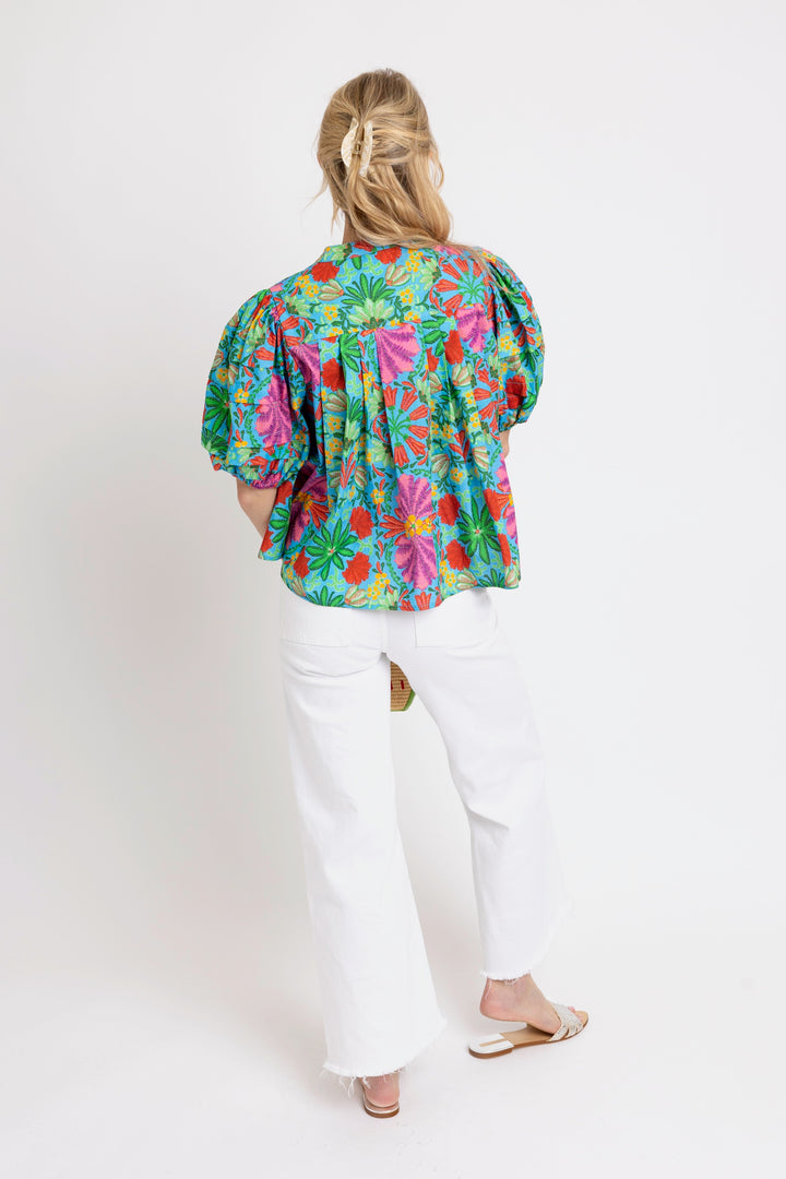 Pleat Detail Tropical Top