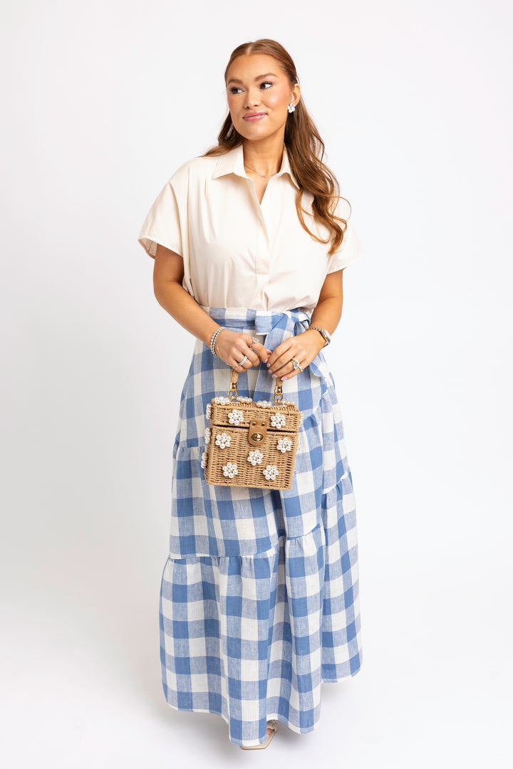 Blue Buffalo Check Maxi Skirt