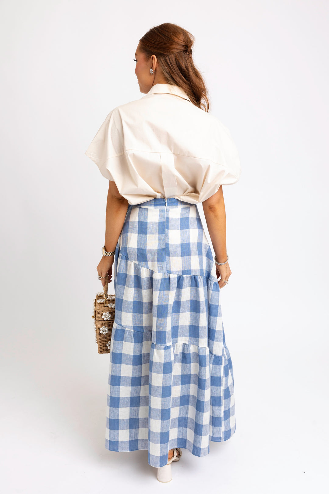 Blue Buffalo Check Maxi Skirt
