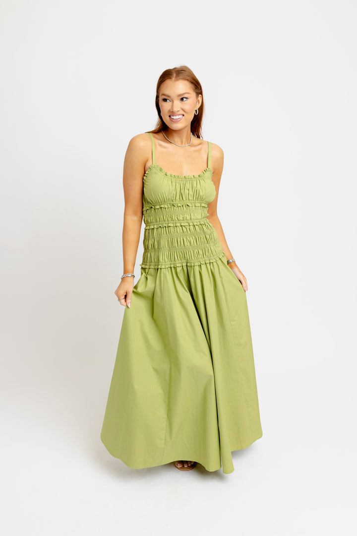 Citrine Smocked Maxi Dress