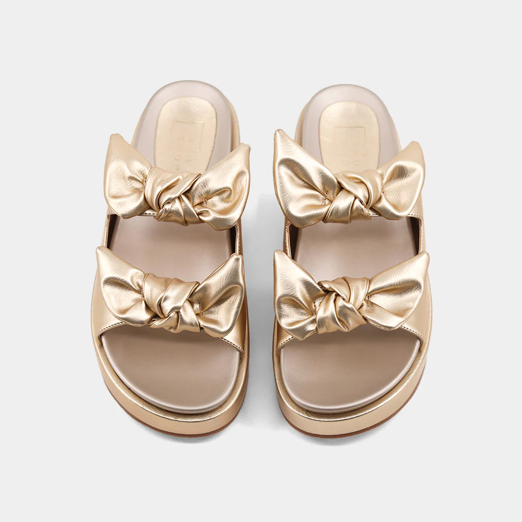 Gold Kiki Bow Sandal