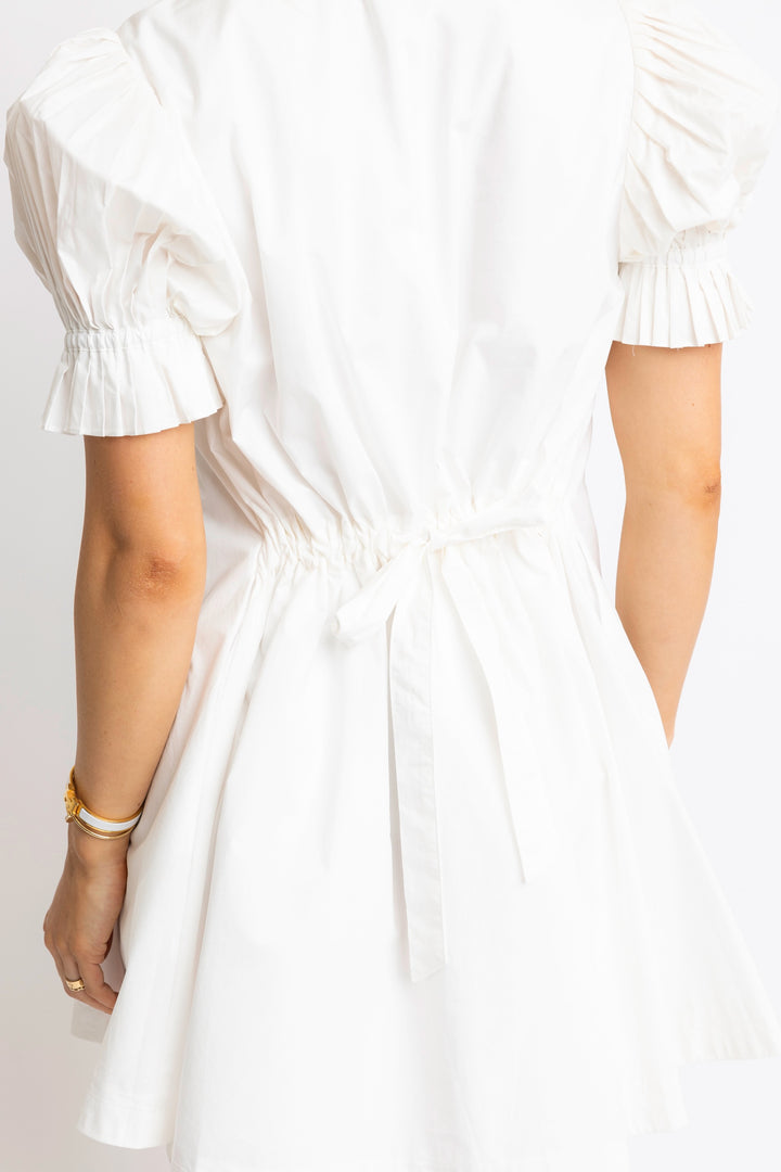 Poplin Ruffle Neck Dress