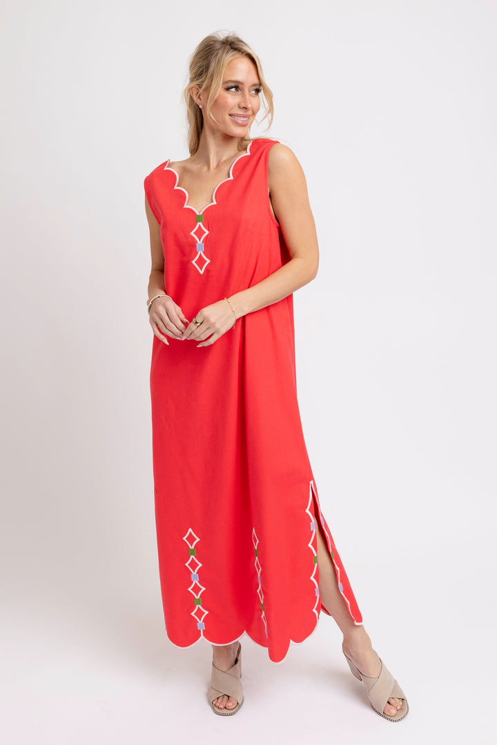 Red Scallop Dress