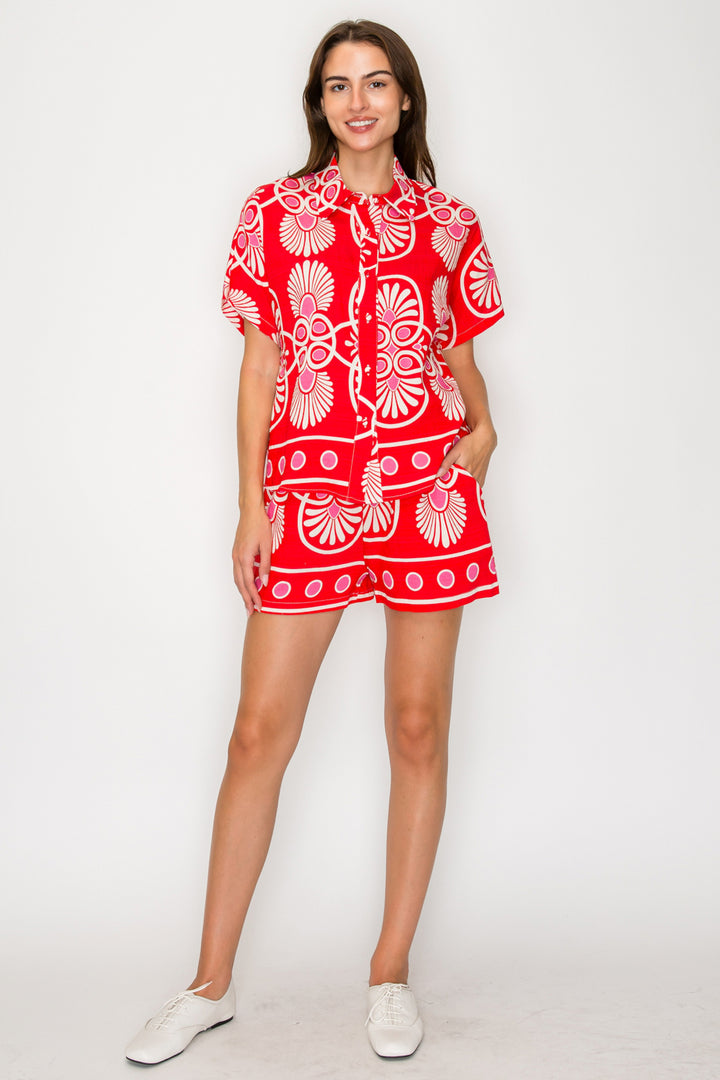 Medallion Printed Short Set