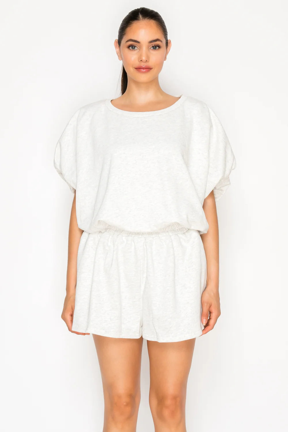 Grey French Terry Short Sleeve Set