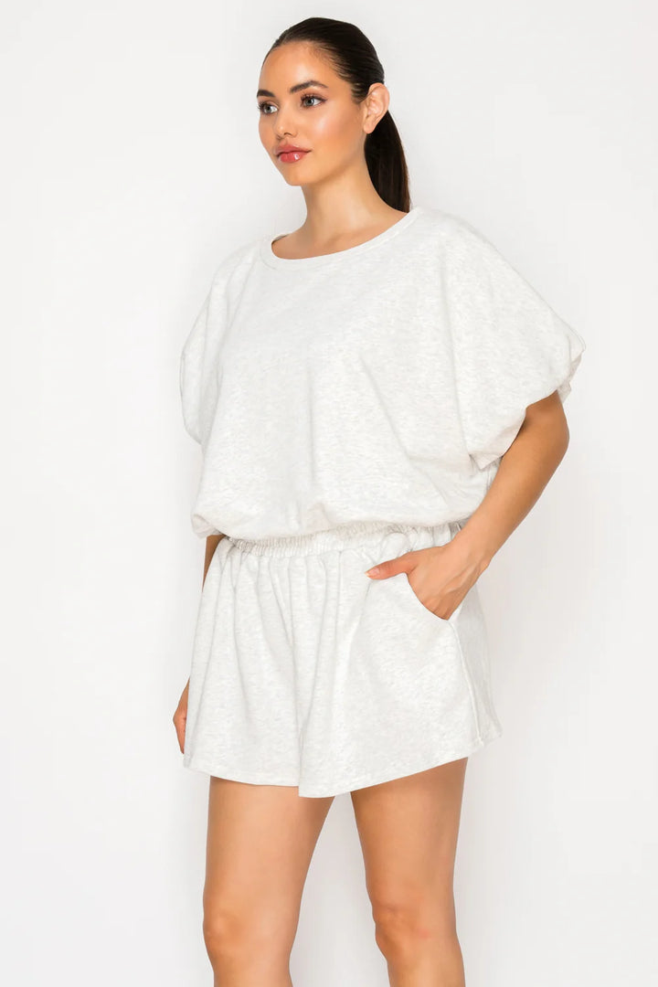 Grey French Terry Short Sleeve Set