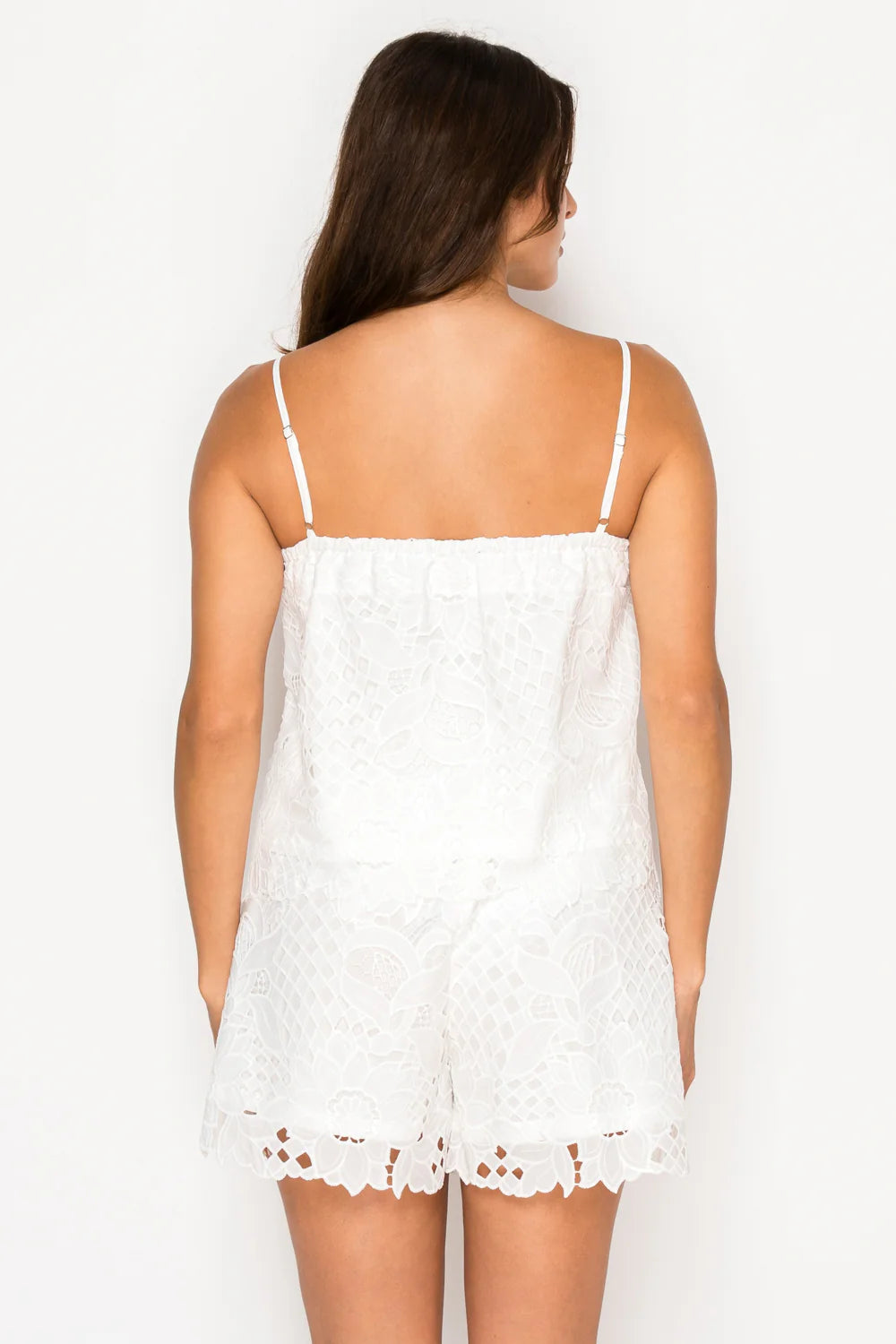 White Floral Eyelet Lace Set