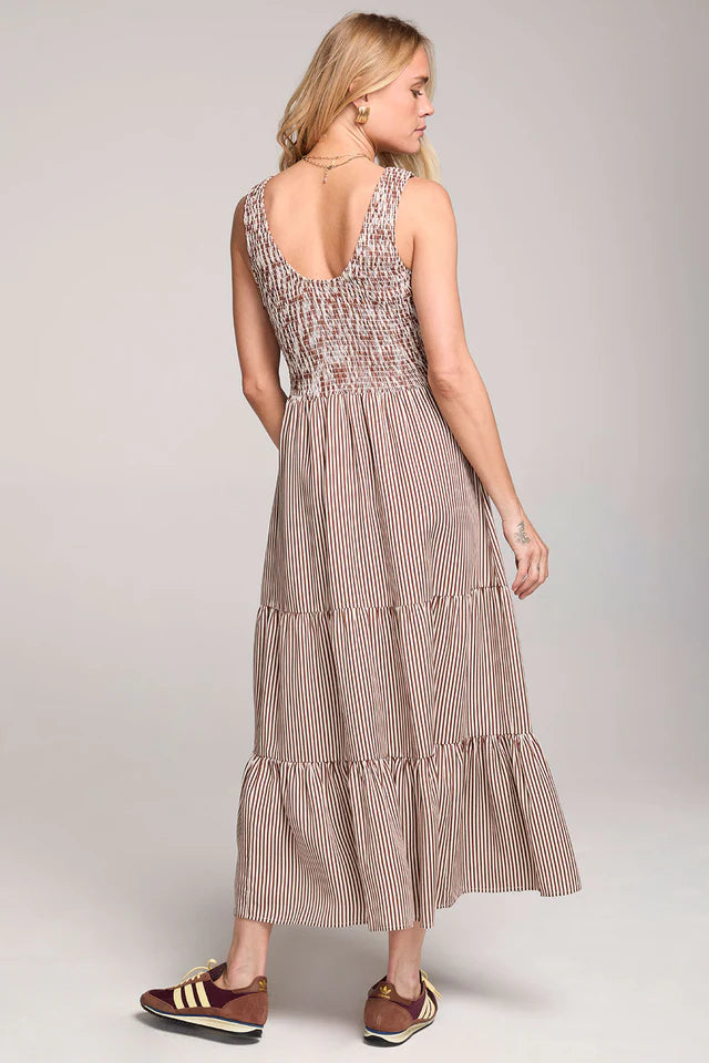 Chocolate Striped Midi Dress